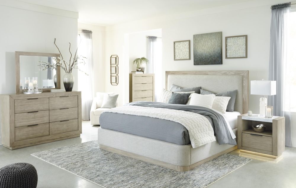 CAMA Y MESAS HENNINGTON QUEEN B756 TAPIZADA