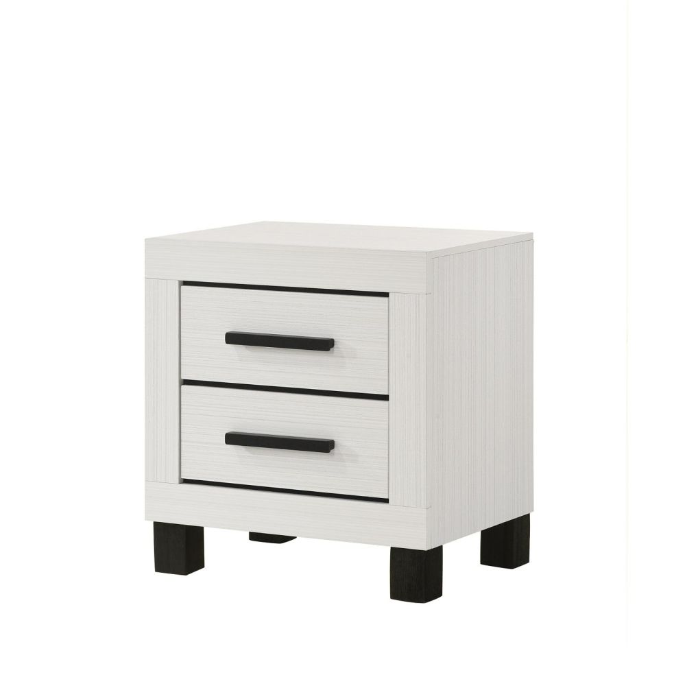 NIGHTSTAND, 2 DRAWERS, FINISH: WHITE