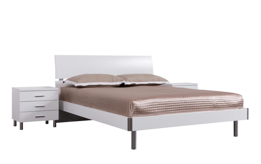 CAMA Y 1 MESA DE NOCHE BELLMAR TWIN WHITE