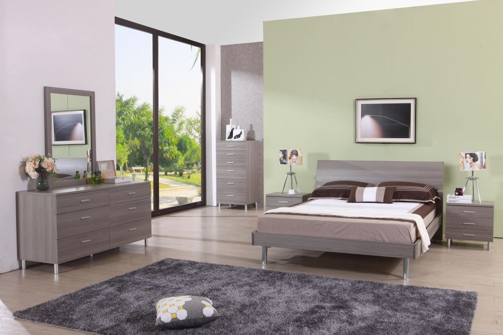 CAMA Y 1 MESA DE NOCHE BELLMAR FULL GREY