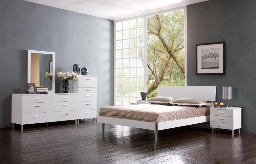 CAMA Y 2 MESAS BELLMAR FULL WHITE