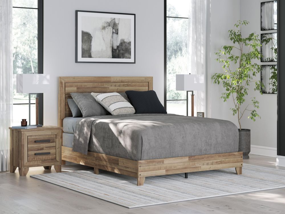 CAMA Y MESAS FINARIA B4802 QUEEN WARM BROWN