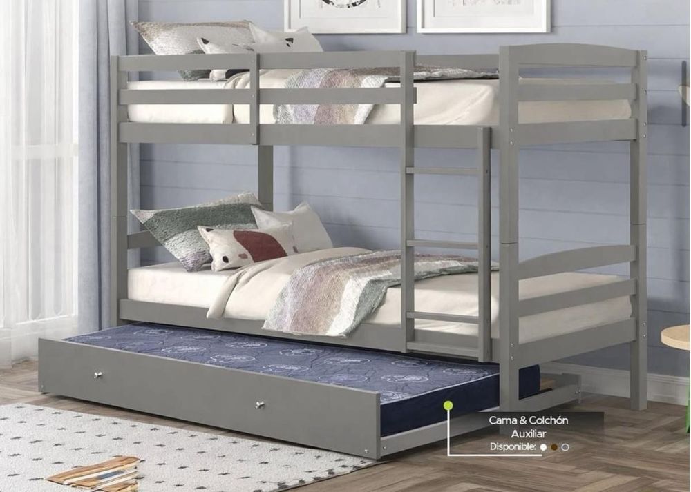 CAMAROTE CB888G TWIN TWIN GRIS C/TRUNDLE