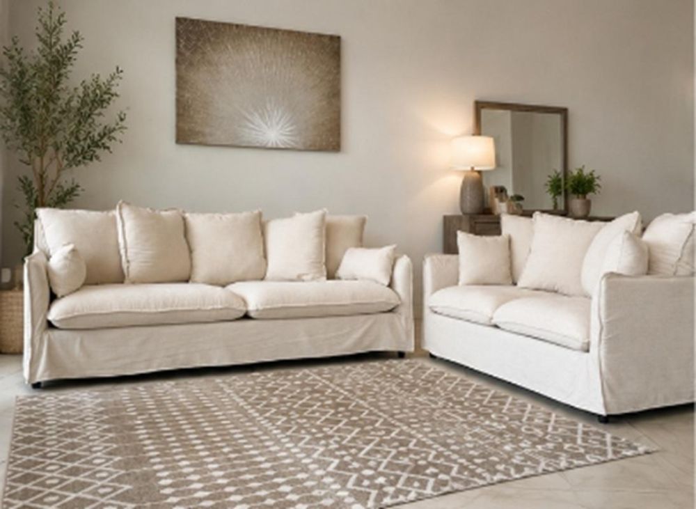 SALA SOFA Y LOVESEAT HOBART CREAM ZJ111-3