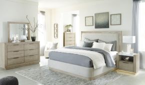 CAMA Y MESAS HENNINGTON QUEEN B756 TAPIZADA