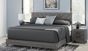 CAMA Y MESAS SYLVERI B4801 KING GRAY CHEVRON