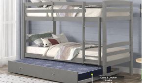 CAMAROTE CB888G TWIN TWIN GRIS C/TRUNDLE